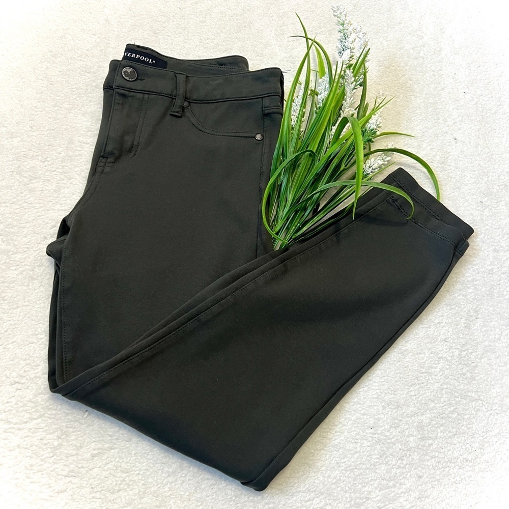 Liverpool Olive Mid-Rise Skinny Pant - 4/27 Petite (measure 29")